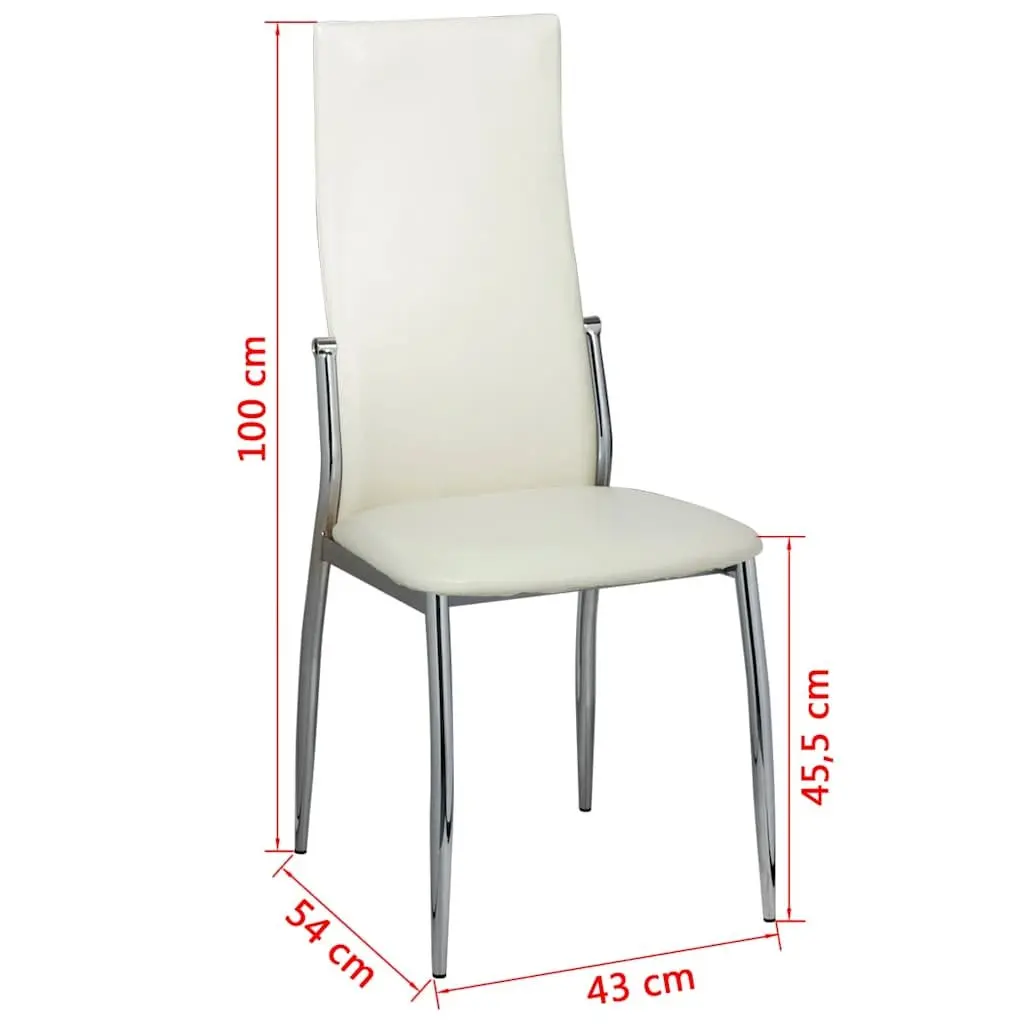 Dining Chairs Synthetic Leather High Back White Set of 6