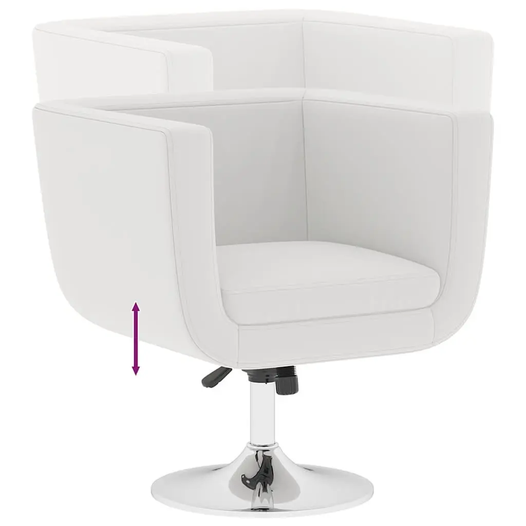 Bar Stools Artificial Leather Height Adjustable White 2 Piece Swivel Armchairs