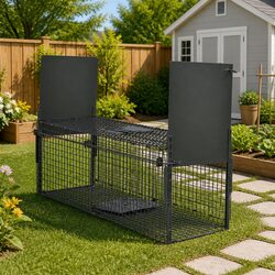 Green Foldable Live Animal Trap with Two Doors