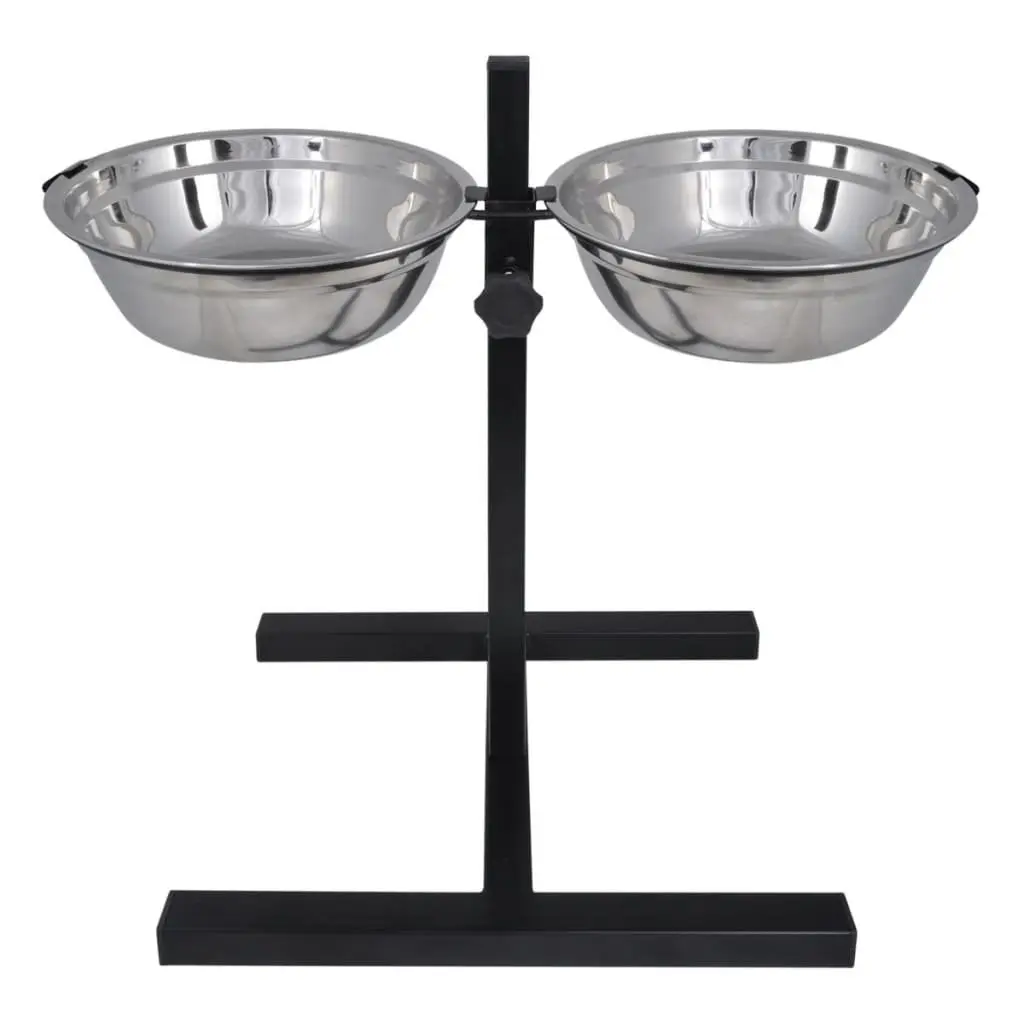 Adjustable Double Diner Feeding Stand with Bowls