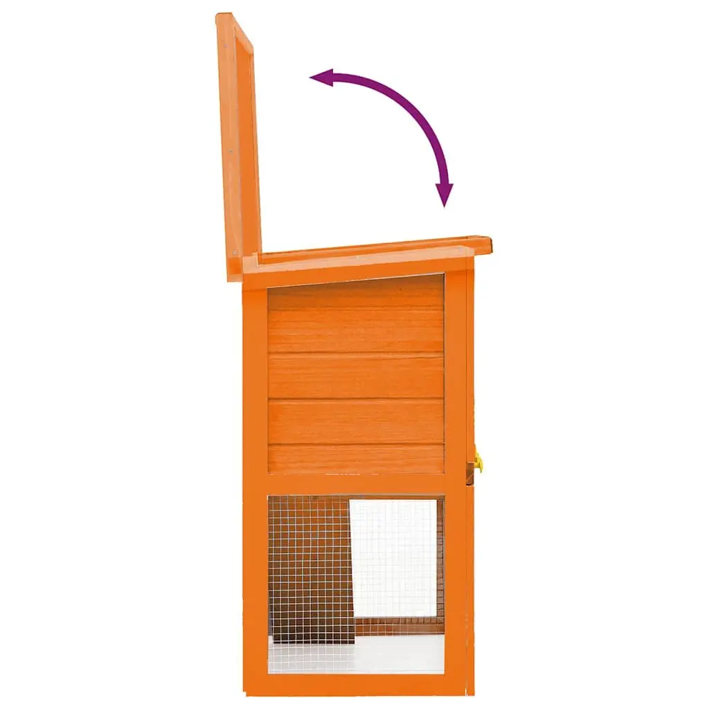 Rabbit Hutch Wooden Small Animal House Cage Brown