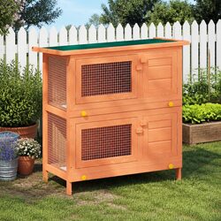 Premium Wooden Rabbit Hutch with 4 Access Doors