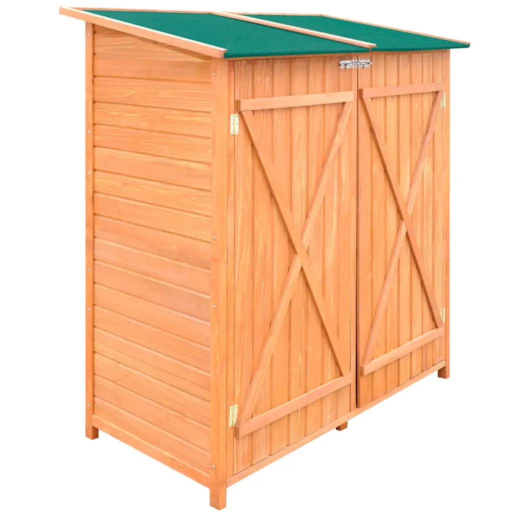 Wooden Garden Tool Shed Pine Wood Large Brown