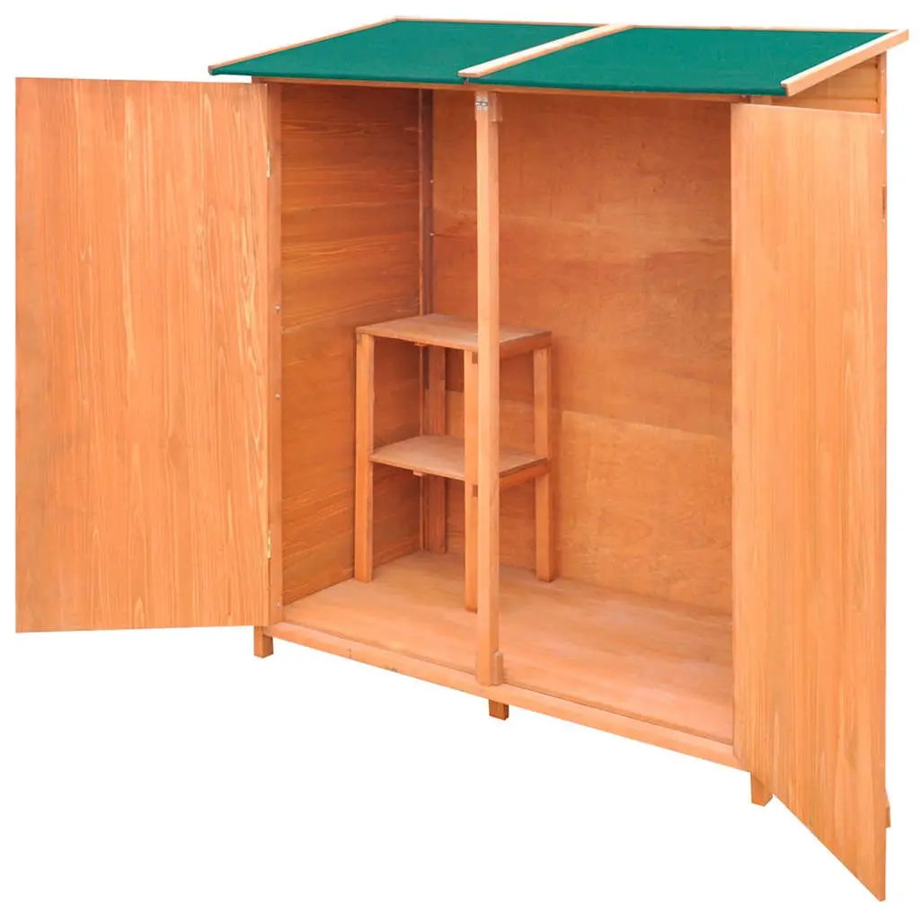 Wooden Garden Tool Shed Pine Wood Large Brown