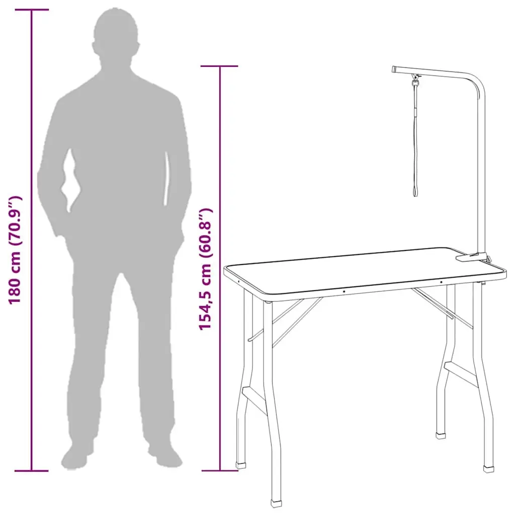 Adjustable Brown Pet Grooming Table for Professionals