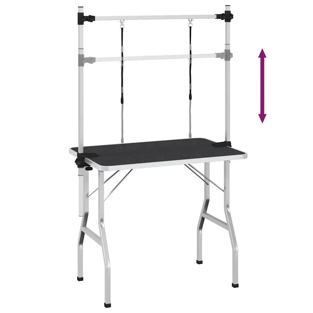 Foldable Dog Grooming Table with Adjustable Arm and Durable Build