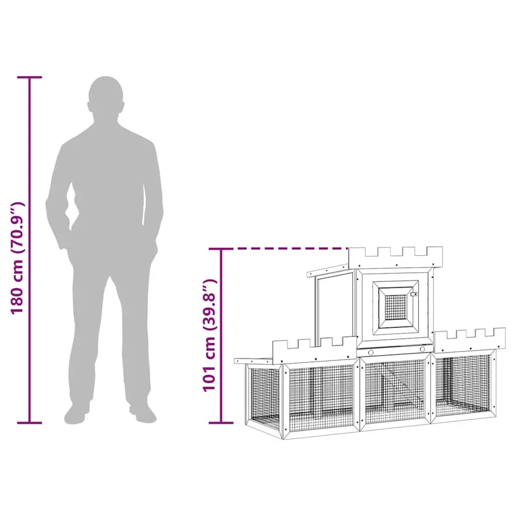 2-Level Outdoor Rabbit Hutch for Small Pets