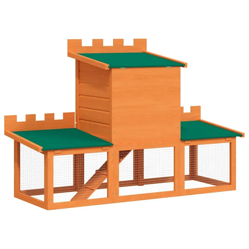 2-Level Outdoor Rabbit Hutch for Small Pets
