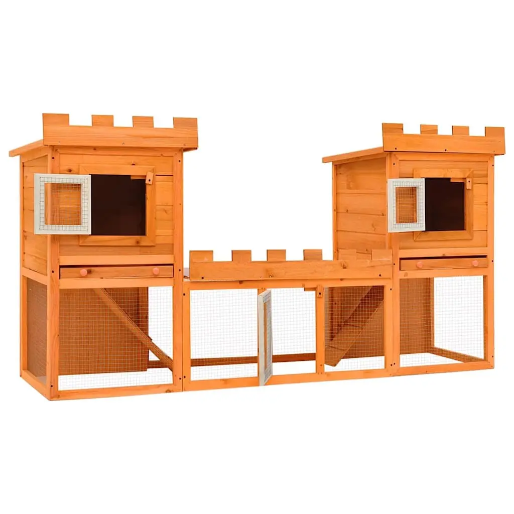 Large Double Layer Rabbit Hutch for Outdoor Use
