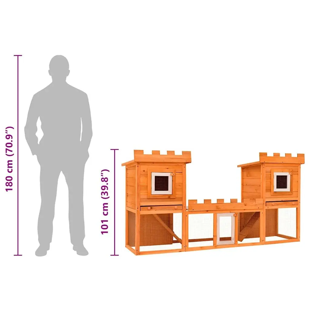 Large Double Layer Rabbit Hutch for Outdoor Use