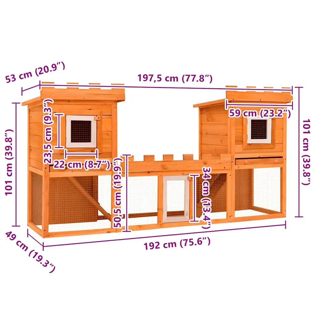 Large Double Layer Rabbit Hutch for Outdoor Use