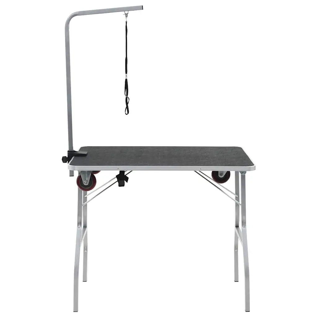 Portable Dog Grooming Table with Castors Adjustable Pet Grooming Station