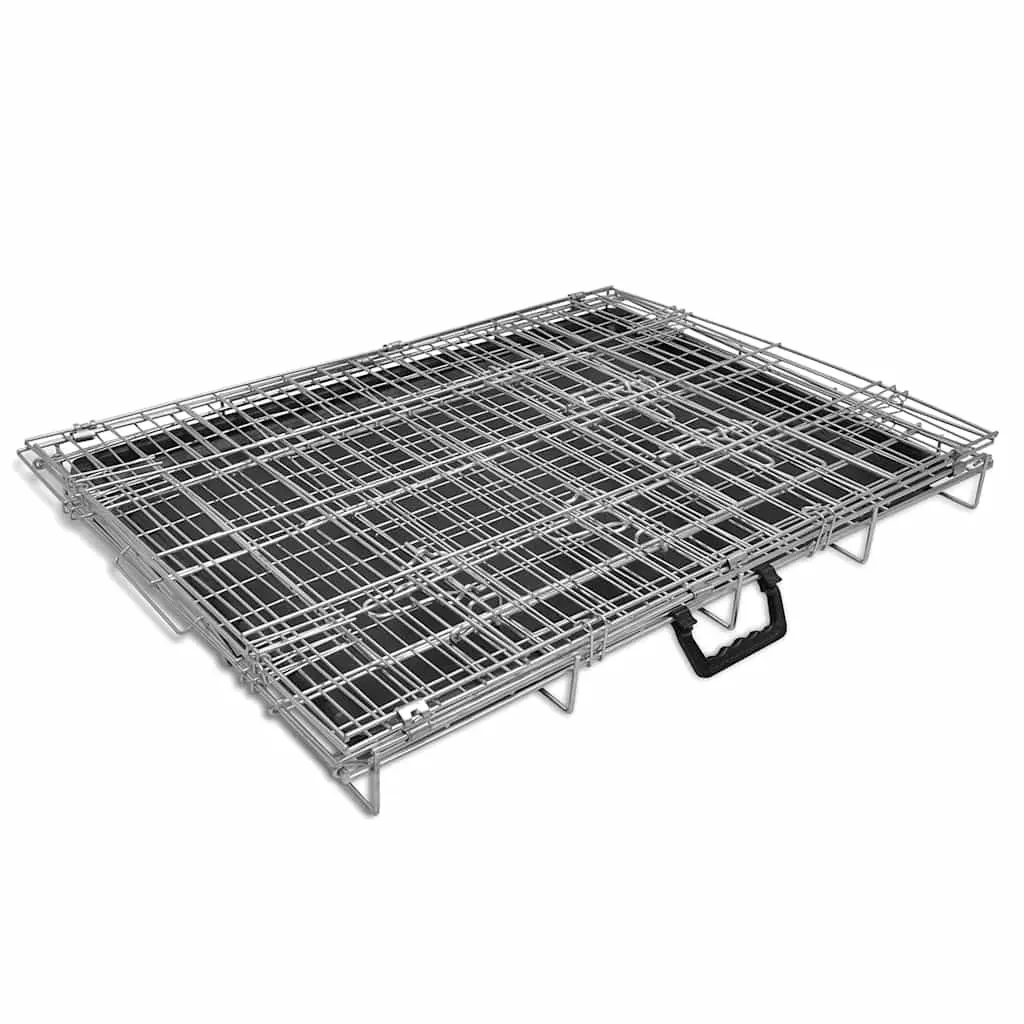 Foldable Dog Bench Metal M Black