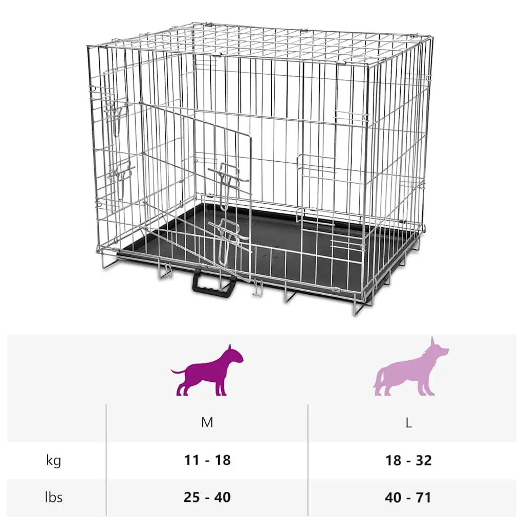 Foldable Dog Bench Metal M Black