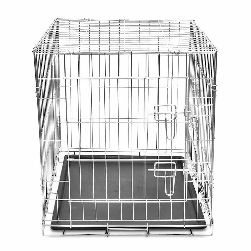 Foldable Metal Dog Bench Large Black for Training
