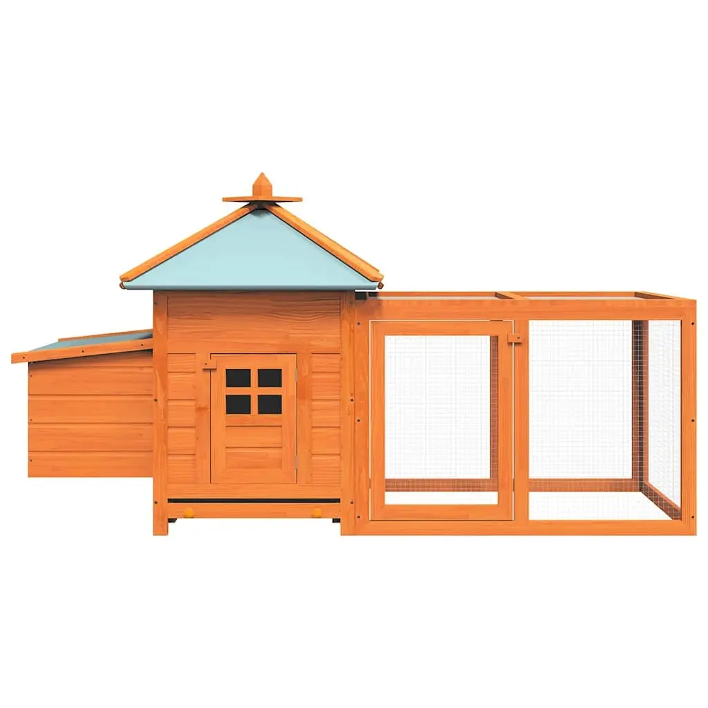 Outdoor Chicken Coop with Nesting Box and Run