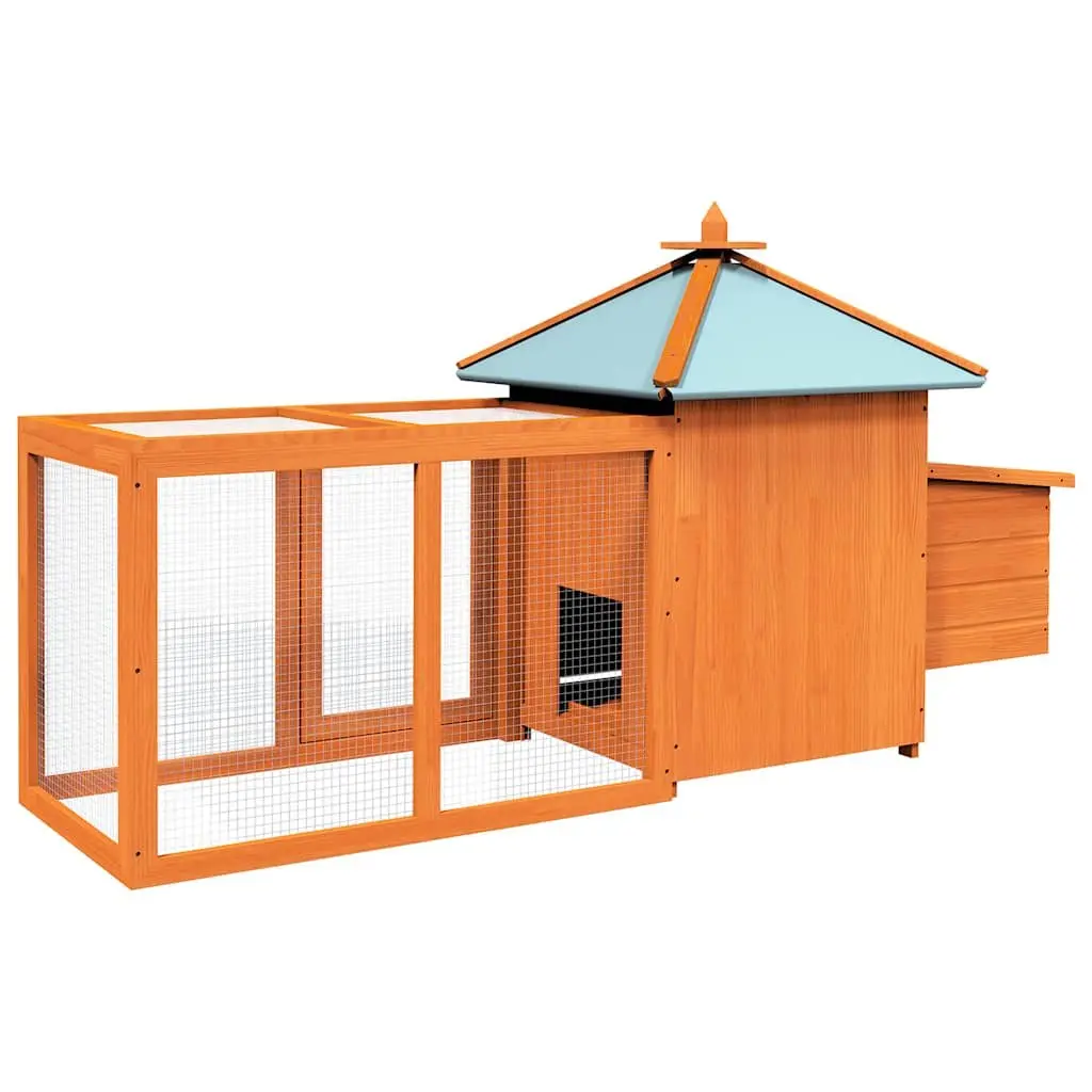 Outdoor Chicken Coop with Nesting Box and Run
