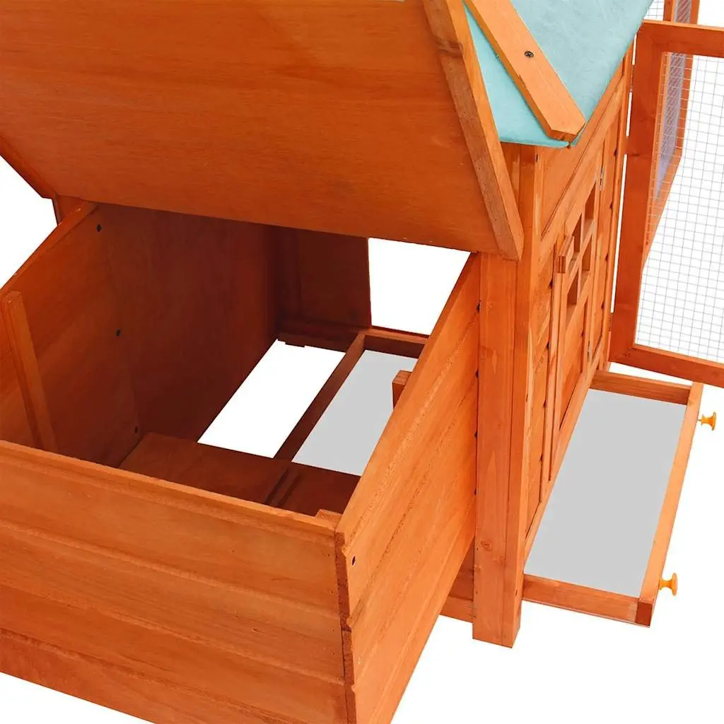 Outdoor Chicken Coop with Nesting Box and Run