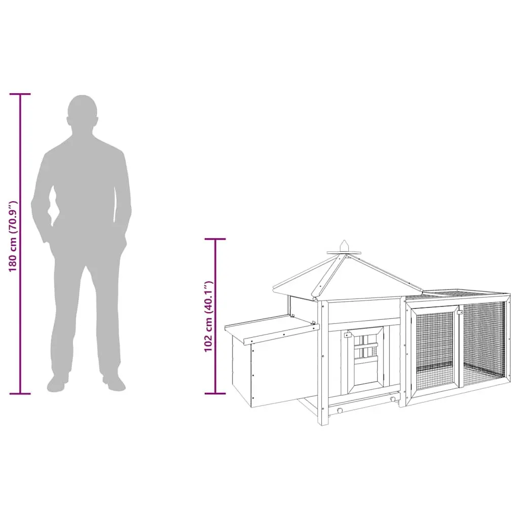 Outdoor Chicken Coop with Nesting Box and Run