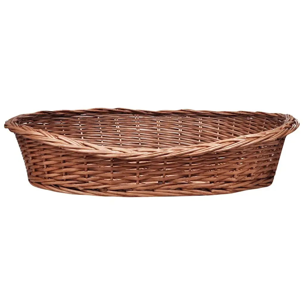 Dog Basket Pet Bed 90cm Willow Woven Brown Natural Indoor Outdoor Sleep Rest