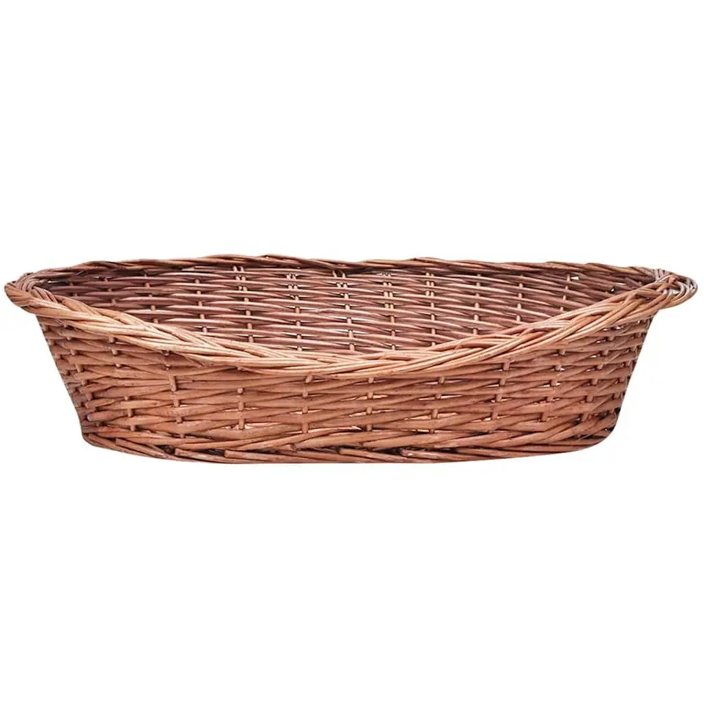 Natural Willow Dog Basket Bed 69cm Brown