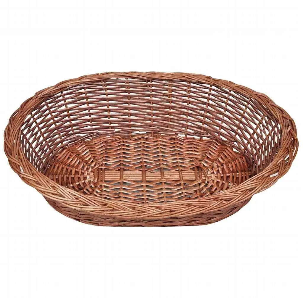 Natural Willow Dog Basket Bed 69cm Brown