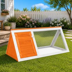 Brown Wooden Rabbit Cage for Small Animals
