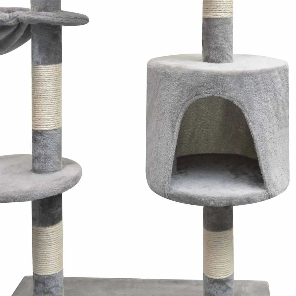Cat Tree 125cm Grey Multi-Level Play Centre Sisal Scratching Posts Climbing
