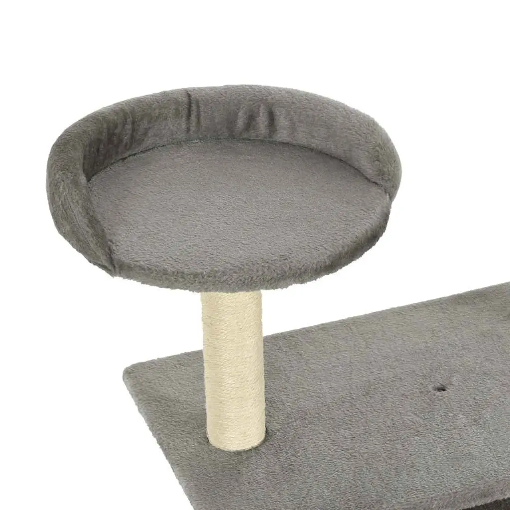 Grey Cat Tree with Multi-Level Scratching Posts