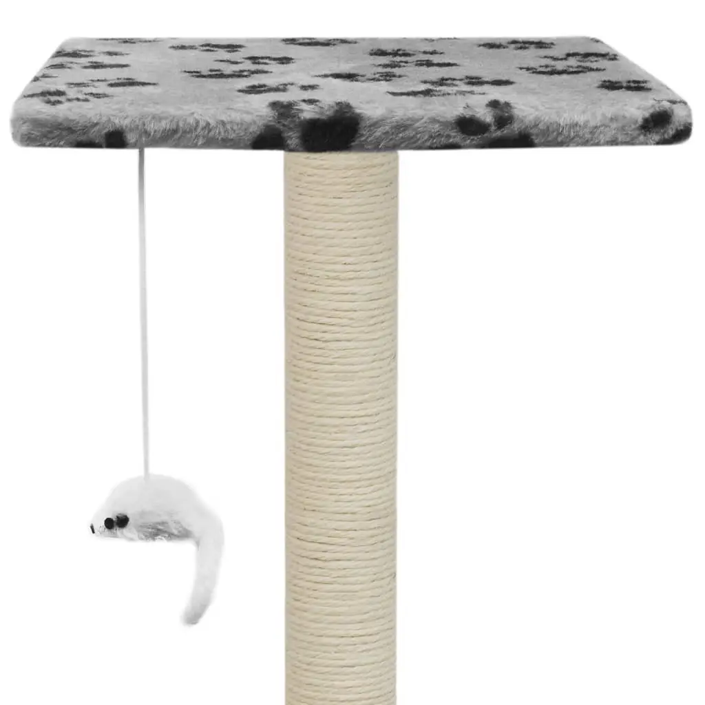 Grey Cat Tree with Multi-Level Scratching Posts