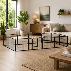 Durable 12-Panel Steel Dog Playpen 80x60 cm