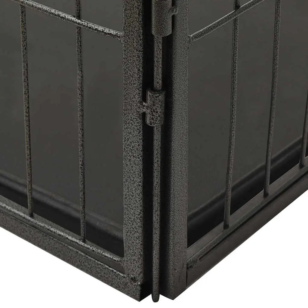 Dog Playpen Steel 91.5 x 59 x 61 cm Black