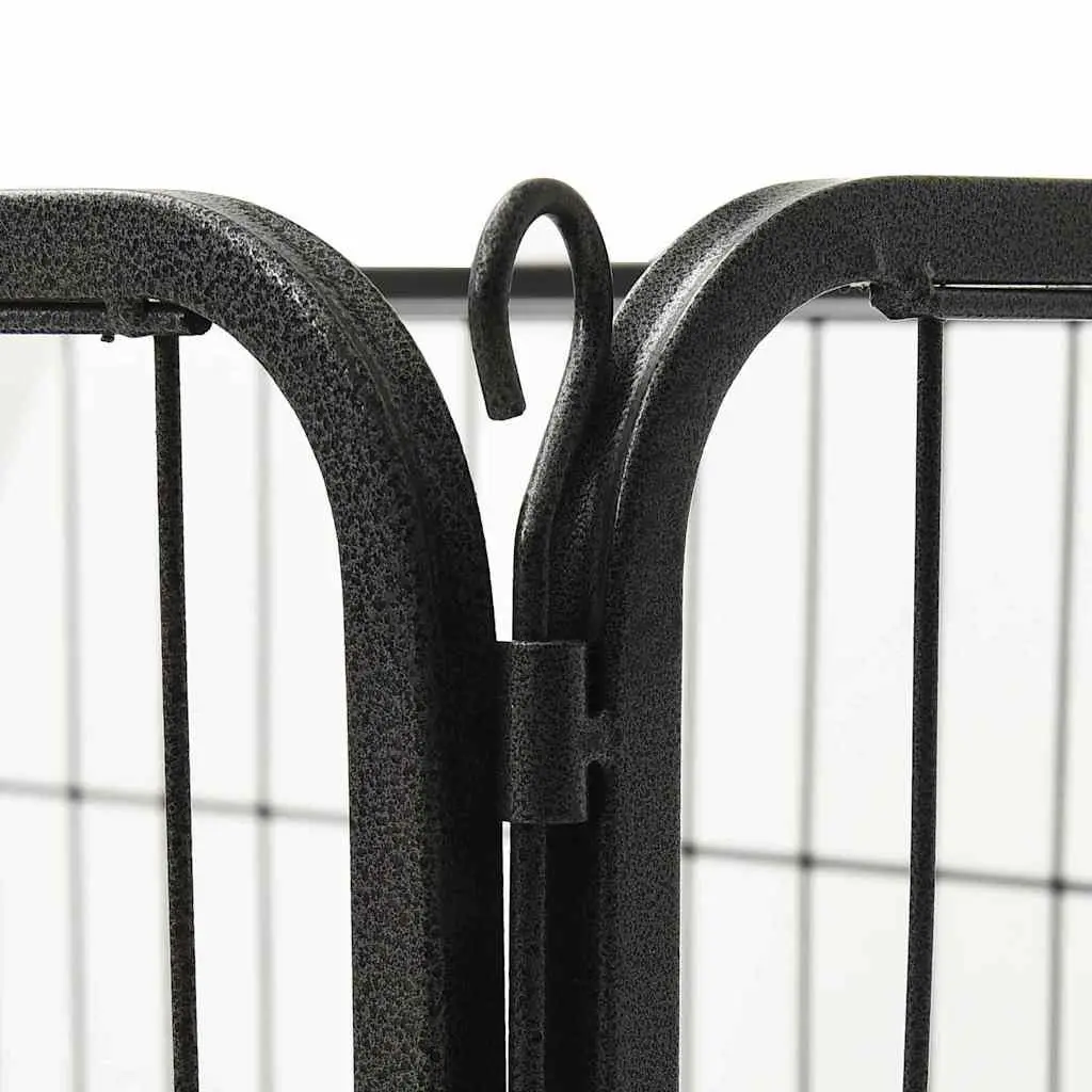Dog Playpen Steel 91.5 x 59 x 61 cm Black