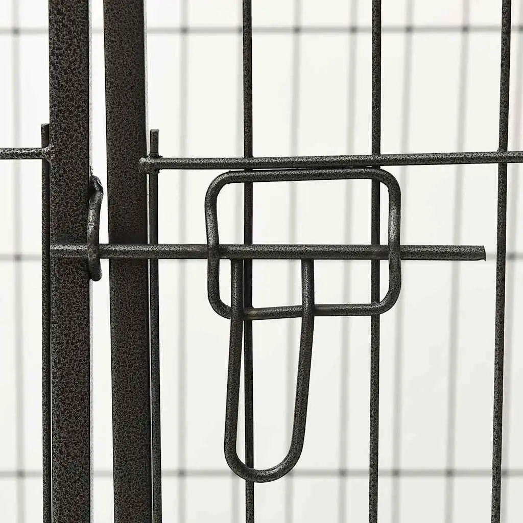 Dog Playpen Steel 91.5 x 59 x 61 cm Black