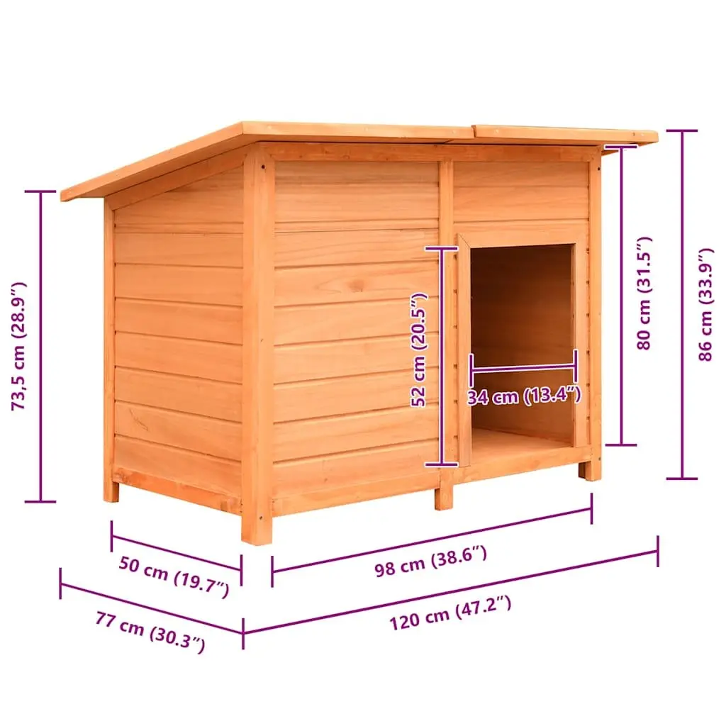 Solid Pine Wood Dog House Outdoor Kennel for Pets