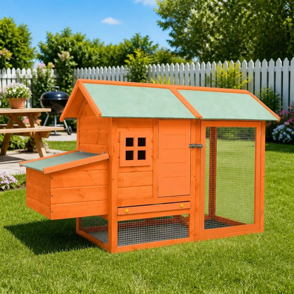 Chicken Cage Wooden 170x81x110 cm Brown