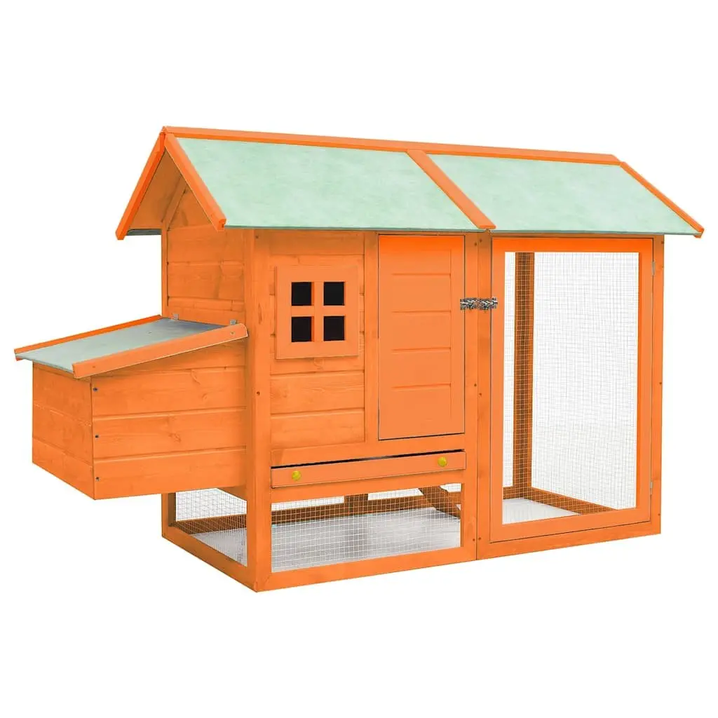 Chicken Cage Wooden 170x81x110 cm Brown