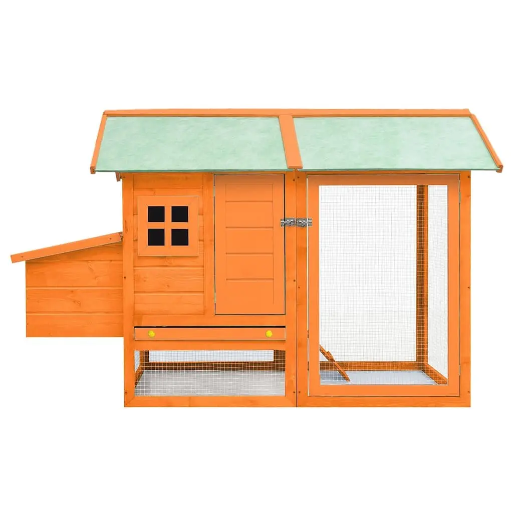 Chicken Cage Wooden 170x81x110 cm Brown