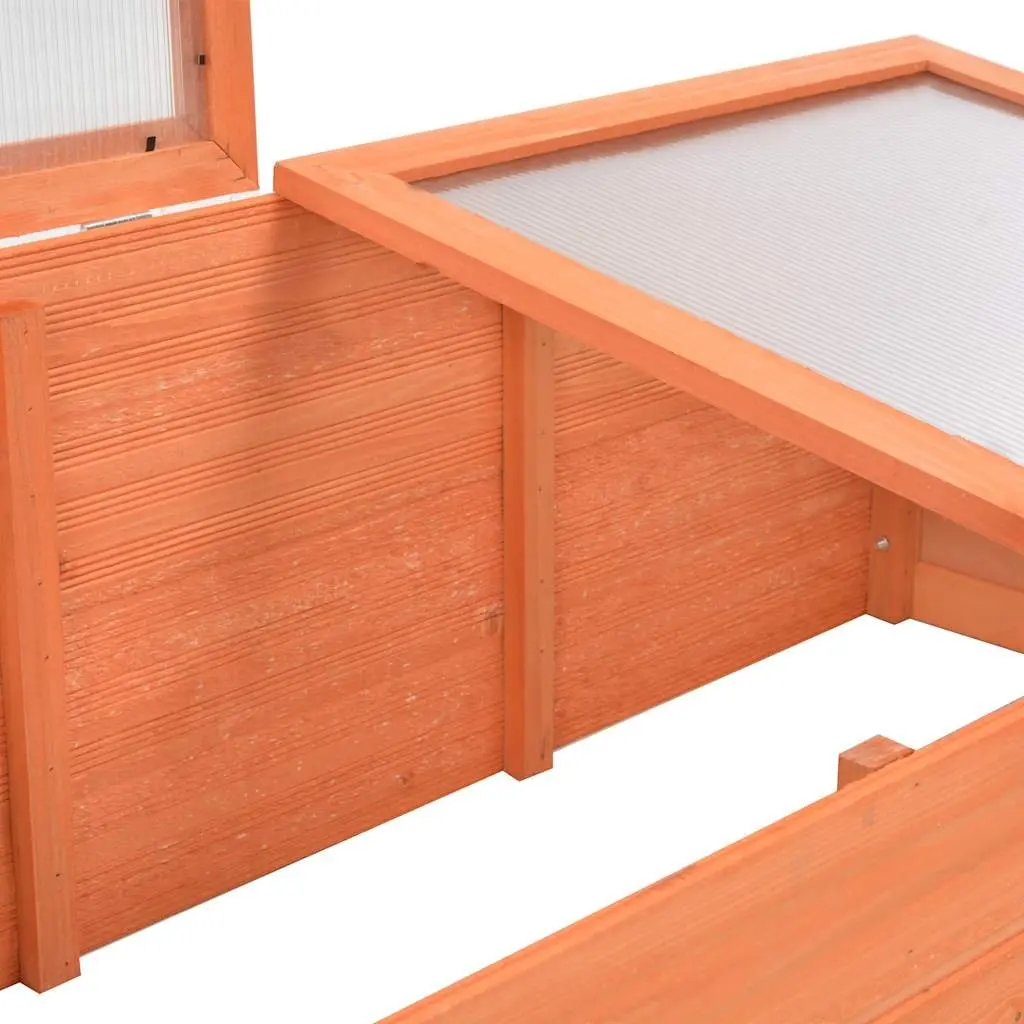 Wooden Greenhouse with PC Board Cold Frame