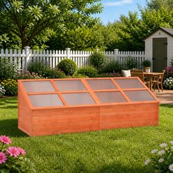 Sturdy Wooden Greenhouse with Hinged Lid for Plants