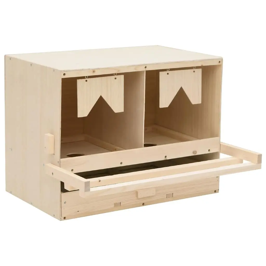 Chicken Nesting Box Wooden 2 Compartments 63 x 40 x 45 cm