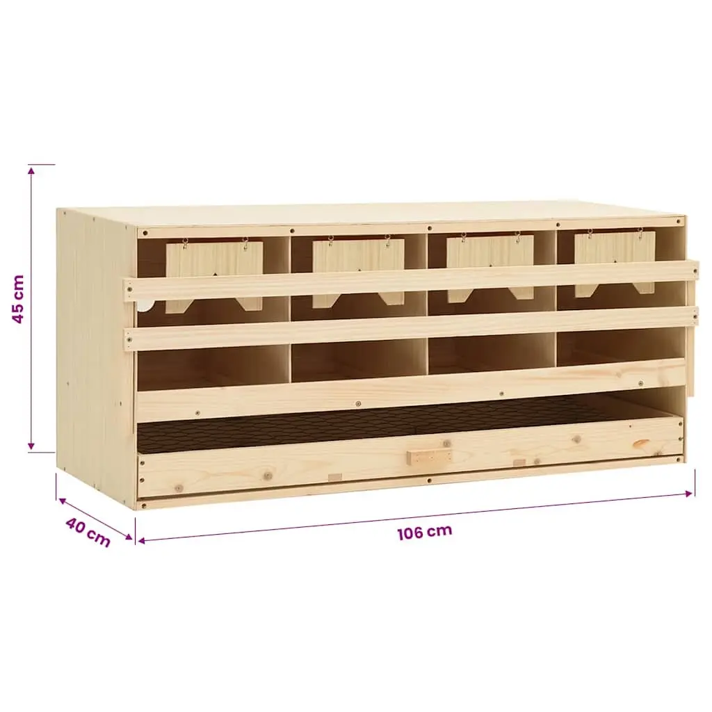 Chicken Nesting Box Wooden 4 Compartments 106 x 40 x 45 cm