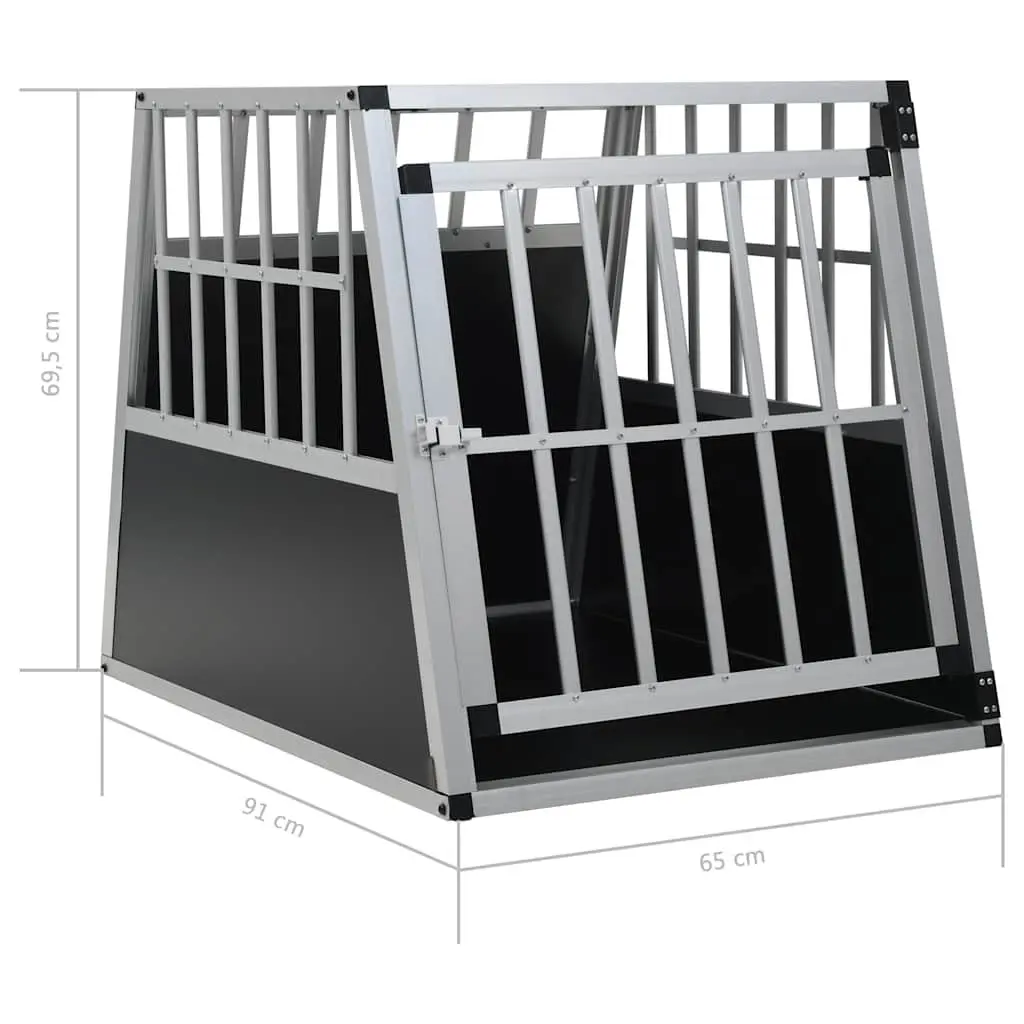Dog Cage Single Door 65x91x69.5 cm Portable Car Travel Crate Lightweight Easy