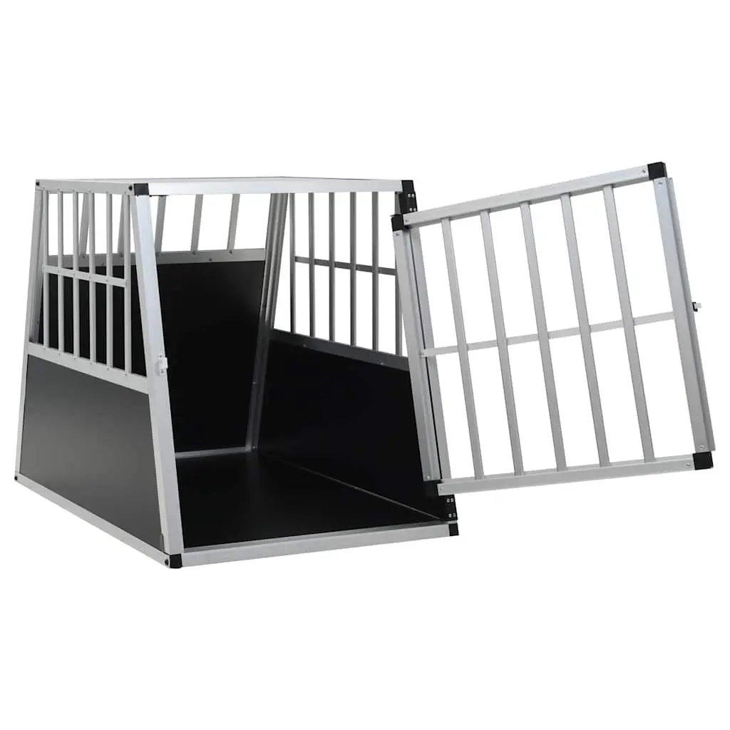 Dog Cage Single Door 65x91x69.5 cm Portable Car Travel Crate Lightweight Easy
