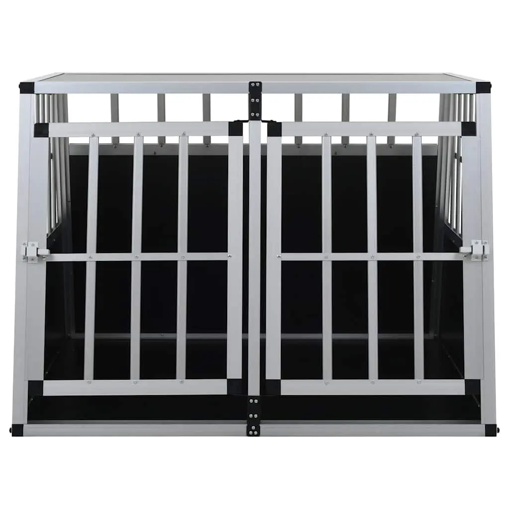Dog Cage Aluminium MDF 94x88x69cm Silver