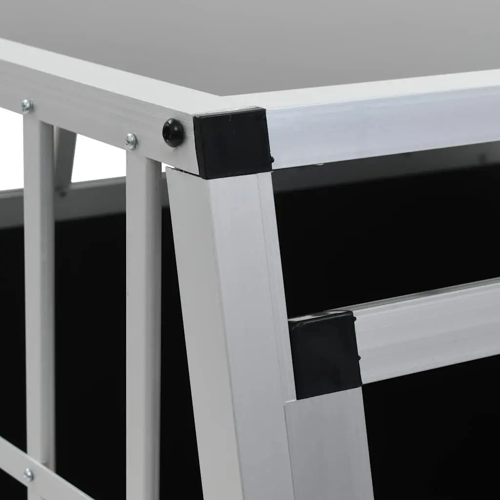 Dog Cage Aluminium MDF 94x88x69cm Silver