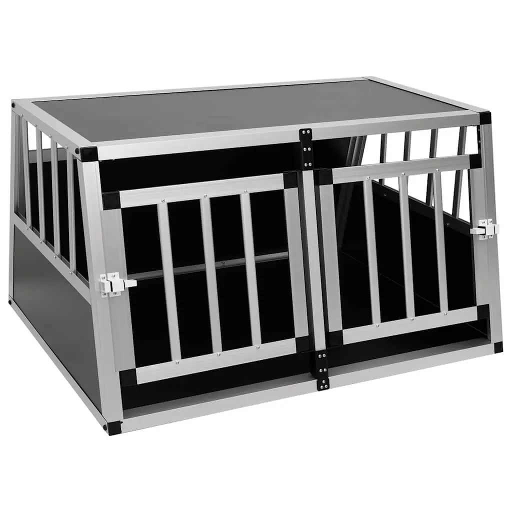 Dog Cage Aluminium 89x69x50 cm Silver