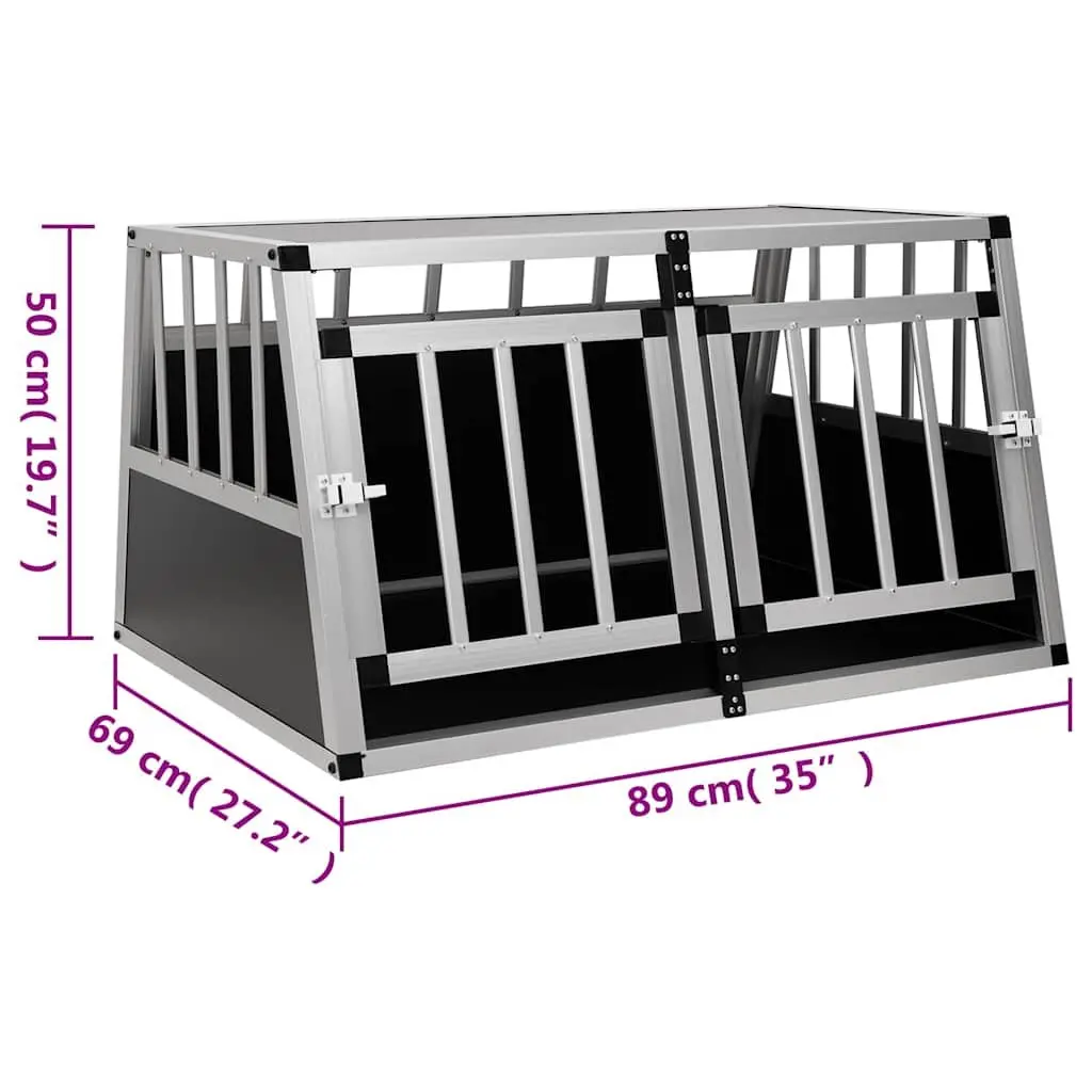 Dog Cage Aluminium 89x69x50 cm Silver