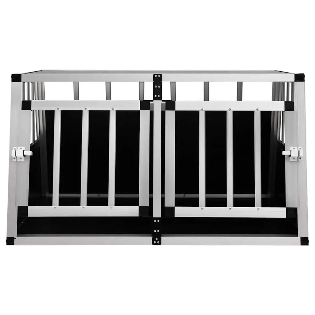 Dog Cage Aluminium 89x69x50 cm Silver