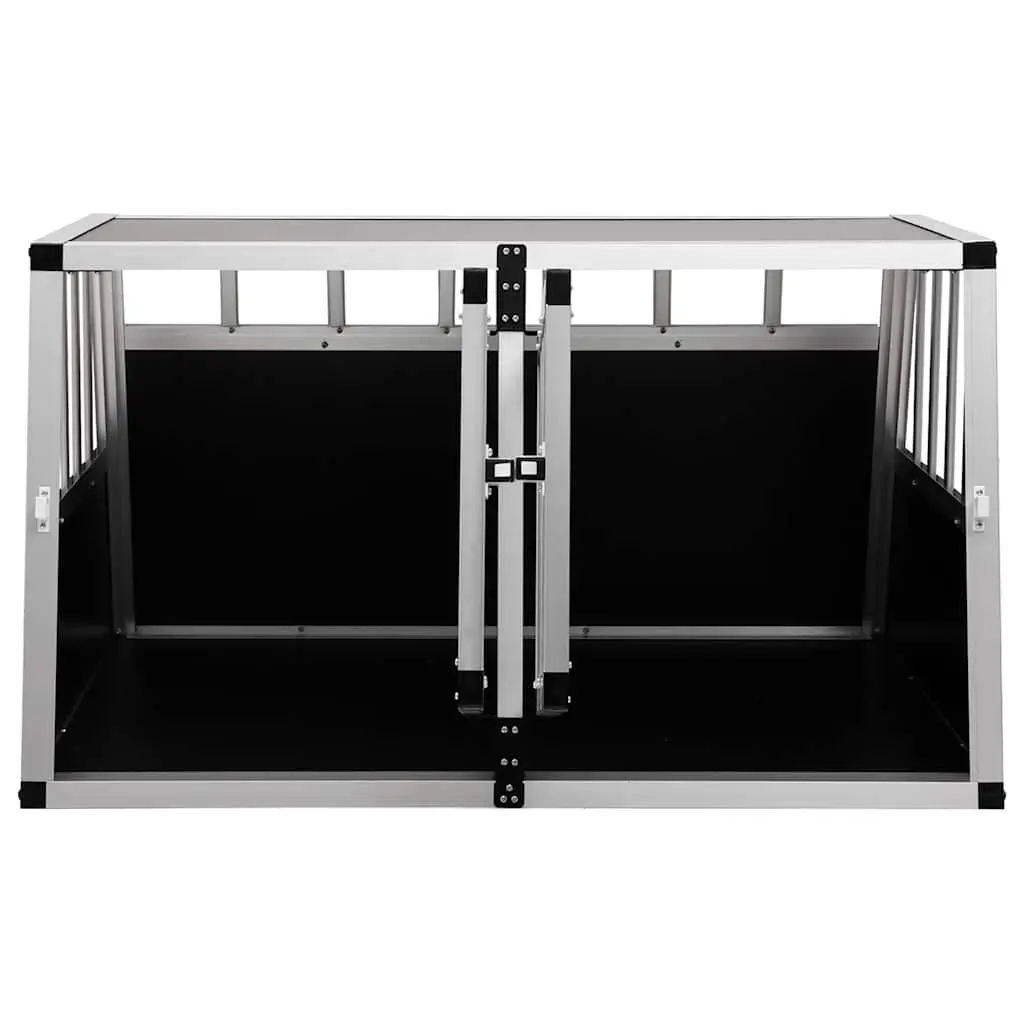 Dog Cage Aluminium 89x69x50 cm Silver